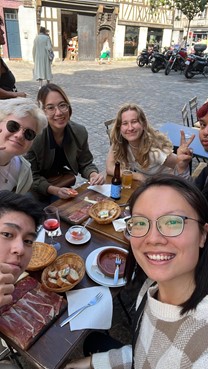 IH Rouen students tasting local delicacies.