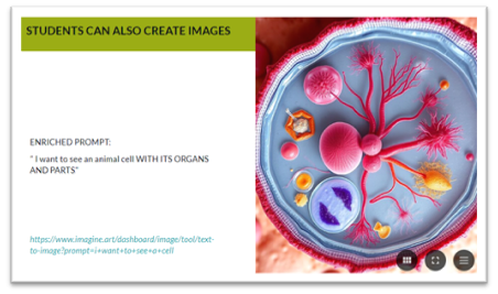 An AI image of an animal cell and its organs.