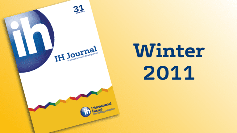 Cover of the IH Journal, issue 31, Winter 2011, featuring a white background with a blue "ih" logo and a colorful border at the bottom.