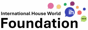 International House World Foundation logo with speech bubbles in various colors and the text "ih" inside a blue bubble.